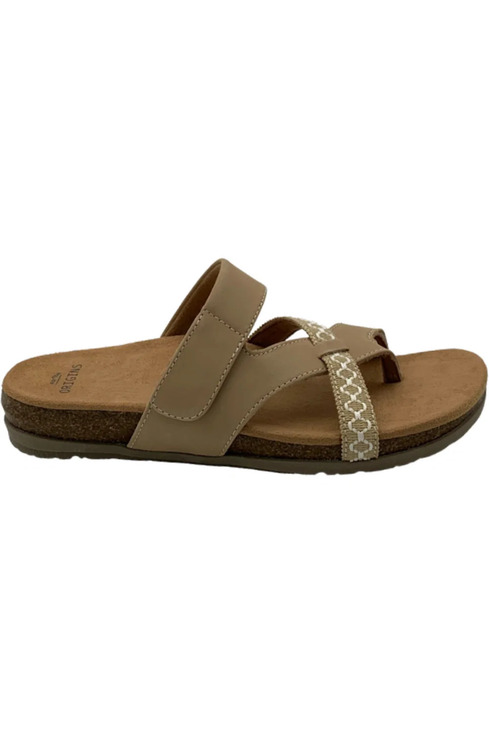 Earth Origins Shoes - Earth Origins Nubuck Toe-Post Sandals Ossi Wheat - Medium